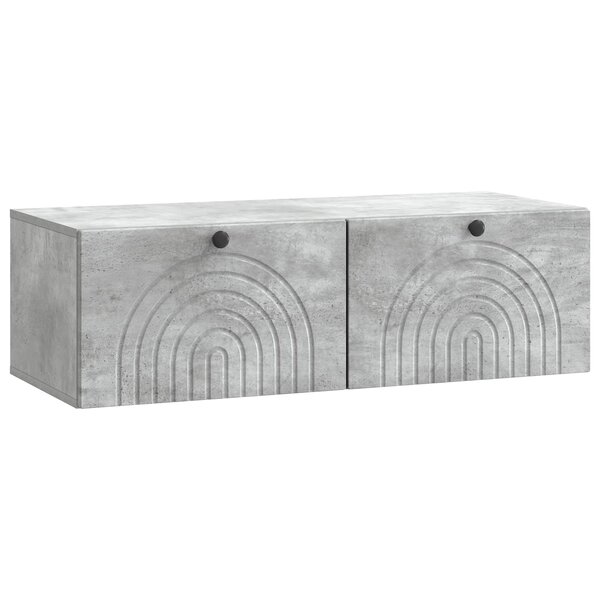 vidaXL Meuble TV mural Gris béton 99 x 41 x 30 cm Bois d'ingénierie