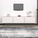 vidaXL Meubles TV 3 Pièces Blanc Bois massif de pin