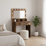 vidaXL Table de Toilette Chêne fumé 79 x 41 x 135 cm Bois d'ingénierie