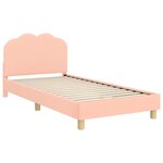 vidaXL Cadre de lit pour enfants avec tête de lit Rose 90 x 190 cm