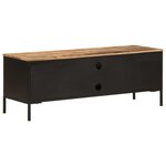 vidaXL Meuble TV 110x35x40 cm bois massif de manguier brut