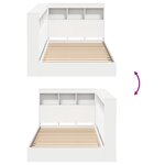 vidaXL Lit bibliothèque blanc 90x190 cm en bois aggloméré