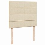 vidaXL Sommier à lattes de lit avec matelas Crème 120x200 cm Tissu