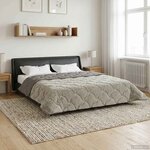 vidaXL Duvet complet toute l'année Matelassé Gris clair 220 x 240 cm