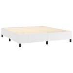 vidaXL Sommier à lattes de lit matelas LED Blanc 160x200 cm Similicuir