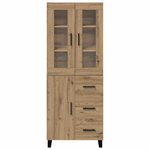 vidaXL Haut Armoire 2 Pièces Chêne artisanal Bois Aggloméré et Verre