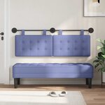 vidaXL Tête de lit suspendue Avec lumière LED Bleu denim Tissu