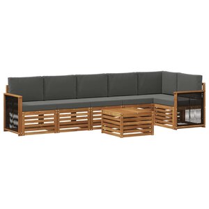 vidaXL Ensemble de canapé d'angle 6 Pièces Naturel et Anthracite