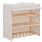 vidaXL Armoire à chaussures avec housse Blanc 79x40x80 cm  Tissu