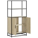 vidaXL Buffet haut chêne sonoma 68x35x139 cm bois d'ingénierie métal