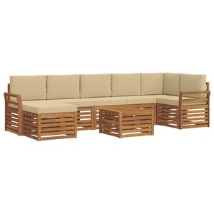 vidaXL Ensemble de canapés d'extérieur 8 pc Naturel et Beige