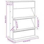 vidaXL Étagère à magazines avec étagère Chêne noir 70 x 41 x 96 cm