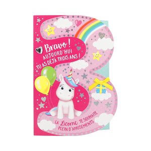 Carte De Voeux - Anniversaire - Bravo ! Aujourd'hui tu as déjà 3 ans !