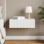 vidaXL Table d'appoint murale Blanc brillant 59 x 34 5 x 17 cm