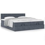 vidaXL Cadre de lit ottoman avec matelas gris foncé 200x200 cm velours