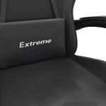 vidaXL Chaise de jeu pivotante avec repose-pied Noir Similicuir