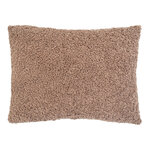 Coussin rectangulaire en polyester bouclé marron 45 x 60 cm