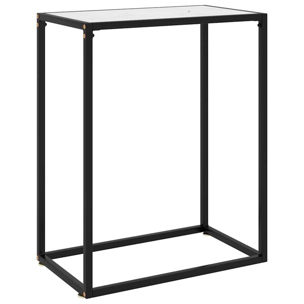 vidaXL Table console Blanc 60x35x75 cm Verre trempé