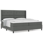 vidaXL Lit coffre avec matelas Gris foncé 200x200 cm Tissu