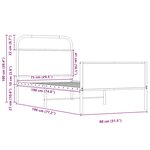 vidaXL Cadre de lit sans matelas 75x190cm chêne sonoma bois ingénierie