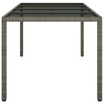 vidaXL Table de jardin pour repas Gris 190 x 90 x 75 cm Poly rotin