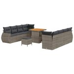 vidaXL Ensemble de canapé de jardin 11 Pièces Gris Poly rotin
