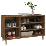 vidaXL Armoire à chaussures Chêne fumé 102x36x60 cm Bois d'ingénierie