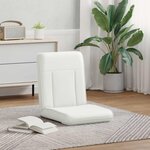 vidaXL Fauteuil de sol ajustable Blanc Simili cuir