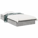 vidaXL Cadre de lit avec tiroirs sans matelas gris béton 75x190 cm