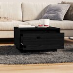 vidaXL Table basse Noir 55x56x32 cm Bois massif de pin
