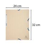 Chemise 3 Rabats À Élastiques Carte Lustrée 400g/m2 - A4 - Ivoire - X 25 - Exacompta