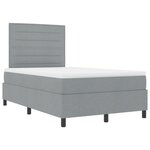 vidaXL Lit à ressorts avec matelas et lumière LED grise claire 120 x 190 cm  cadre en tissu.