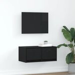 vidaXL Meuble TV chêne noir 60x31x25 5 cm bois d'ingénierie