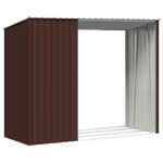 vidaXL Abri à bois de jardin Marron 245x98x159 cm Acier galvanisé