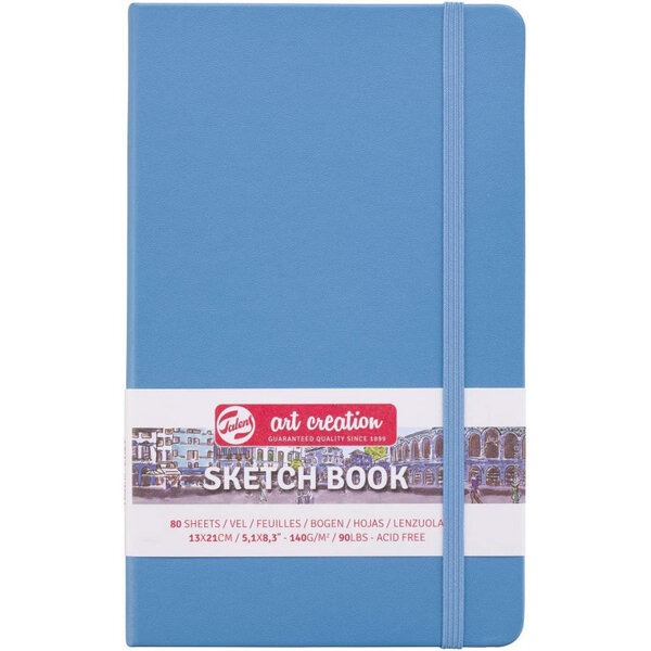 Carnet croquis 13x21cm - 80 feuilles - 140g - bleu - royal talens