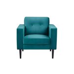 Fauteuil - Velours vert - L 80 x P 82 x 84 cm - LEON