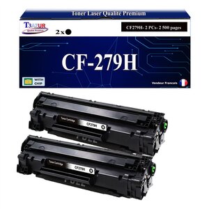 T3AZUR -2x Toners compatibles avec HP CF279H (79X) pour HP LaserJet Pro M12a  M12w  M26a  M26nw