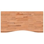vidaXL Dessus de bureau 100x(45-50)x2 5 cm bois massif de hêtre