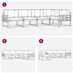 vidaXL Ensemble de canapés d'extérieur 4 Pièces Blanc et gris clair