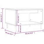 vidaXL Table basse gris béton 60x50x40 cm bois d'ingénierie