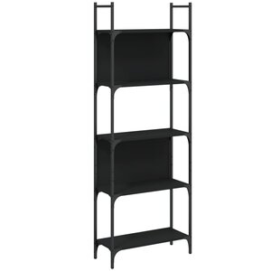 vidaXL Bibliothèque à 5 niveaux noir 60 5x24x166 5cm bois d'ingénierie