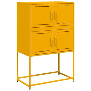 vidaXL Buffet jaune moutarde 68 5x38 5x107 cm acier