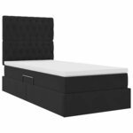 vidaXL Lit de rangement LED avec matelas Noir 90 x 190 cm Velours