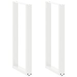 vidaXL Pieds de table de bar en U  2 pièces  blanc  40 x (100-101) cm  acier