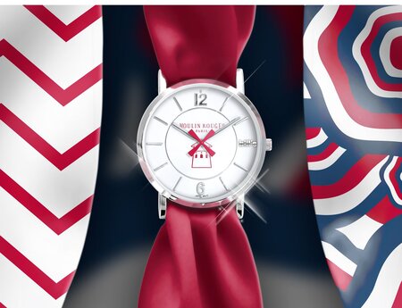 Montre Trend avec Bracelet foulard satin Moulin Rouge French Cancan