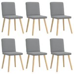 vidaXL Chaises à manger lot de 6 gris clair tissu