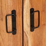 vidaXL Highboard avec portes Marron Bois d'acacia massif et métal