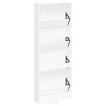vidaXL Armoire à chaussures Blanc 59x17x150 cm Bois d'ingénierie