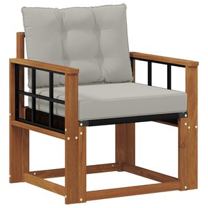 vidaXL Canapé d’extérieur Bois d'Acacia Massif Gris Naturel et Clair
