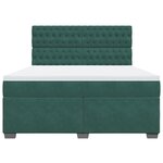 vidaXL Sommier à lattes de lit et matelas Vert foncé 180x200cm Velours